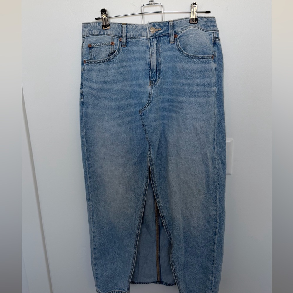 American Eagle Outfitters Light Blue Denim Maxi Skirt